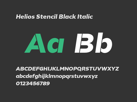 Helios Stencil Black Italic