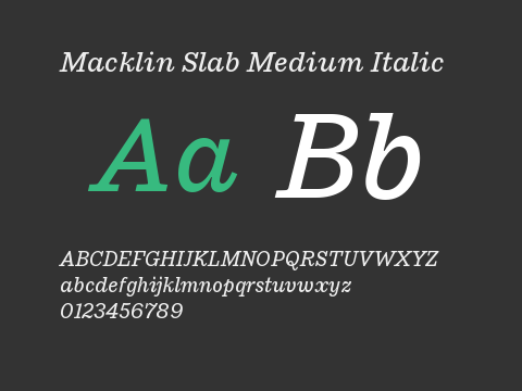 Macklin Slab Medium Italic