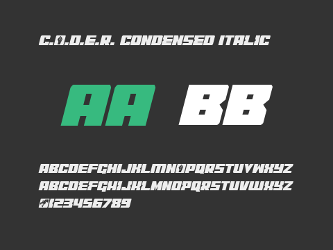 C.O.D.E.R. Condensed Italic