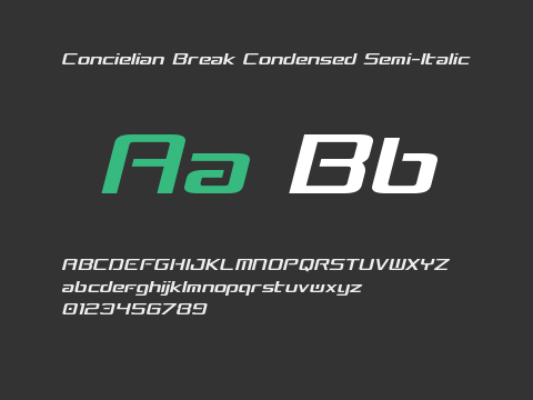 Concielian Break Condensed Semi-Italic