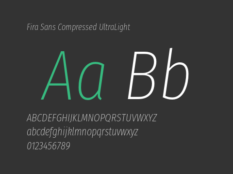 Fira Sans Compressed UltraLight