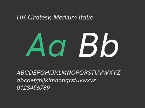 HK Grotesk Medium Italic