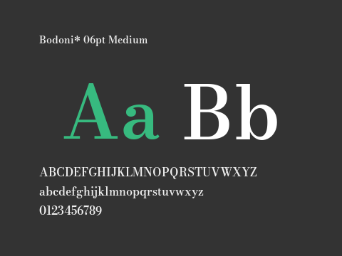 Bodoni* 06pt Medium