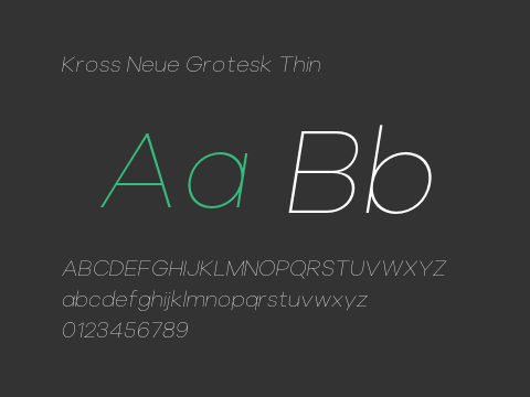 Kross Neue Grotesk Thin