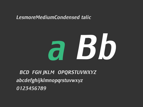 LesmoreMediumCondensedItalic