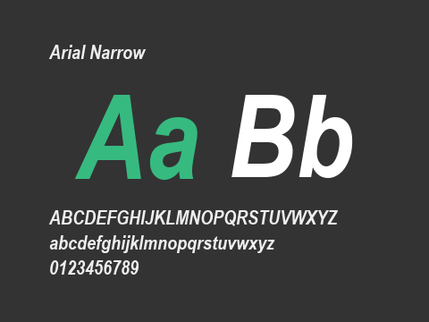 Arial Narrow