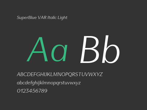 SuperBlue VAR Italic Light