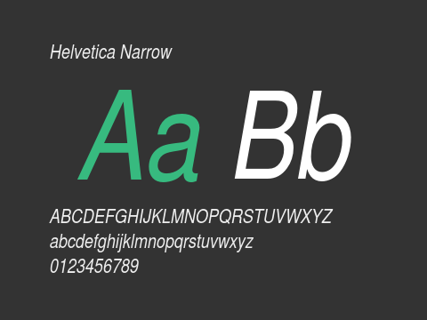 Helvetica Narrow