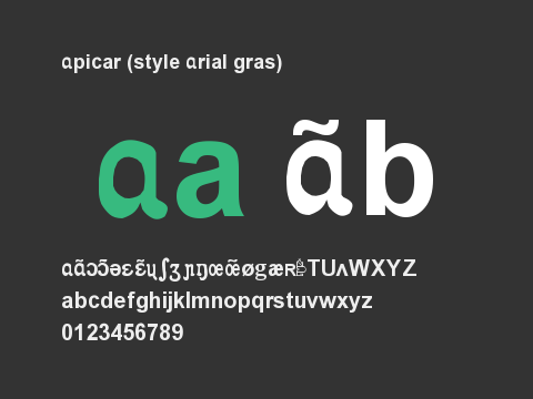 Apicar (style Arial gras)