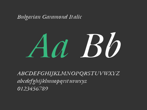 Bulgarian Garamond Italic