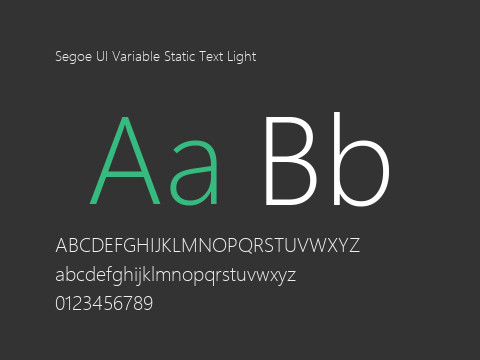 Segoe UI Variable Static Text Light