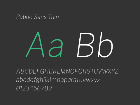 Public Sans Thin