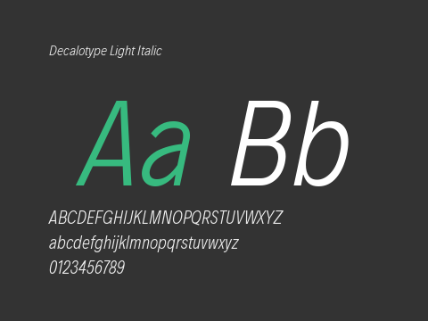 Decalotype Light Italic