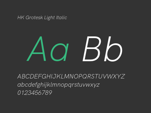 HK Grotesk Light Italic