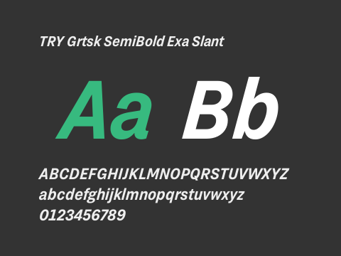 TRY Grtsk SemiBold Exa Slant