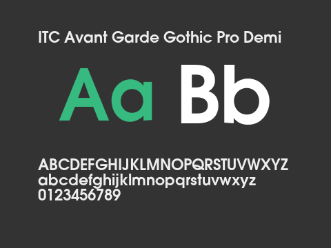 ITC Avant Garde Gothic Pro Demi