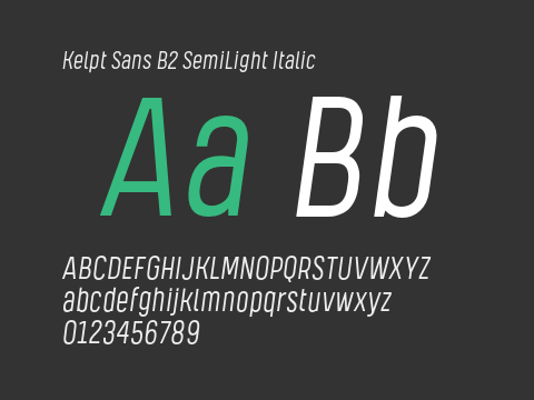 Kelpt Sans B2 SemiLight Italic