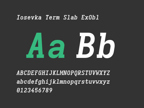 Iosevka Term Slab ExObl