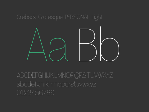 Greback Grotesque PERSONAL Light