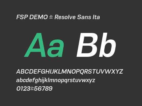 FSP DEMO - Resolve Sans Ita