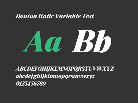 Denton Italic Variable Test