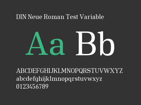 DIN Neue Roman Test Variable