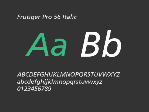 Frutiger Pro 56 Italic