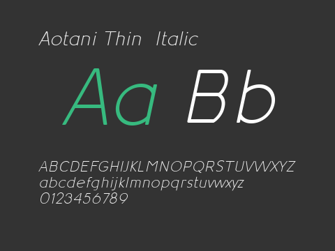 Aotani Thin  Italic