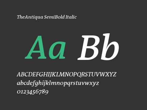 TheAntiqua SemiBold Italic