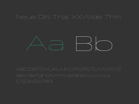 Neue DIN Trial XXWide Thin