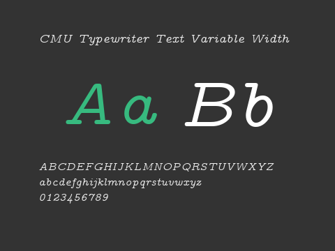 CMU Typewriter Text Variable Width