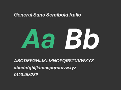 General Sans Semibold Italic