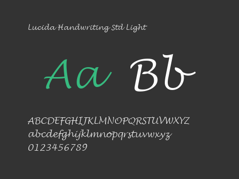 Lucida Handwriting Std Light