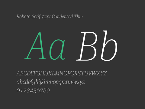 Roboto Serif 72pt Condensed Thin