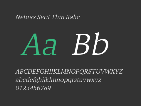 Nebras Serif Thin Italic