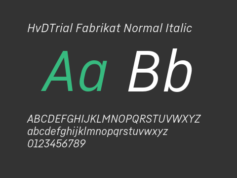 HvDTrial Fabrikat Normal Italic