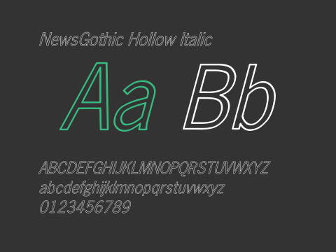 NewsGothic Hollow Italic