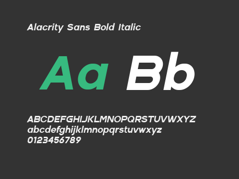 Alacrity Sans Bold Italic