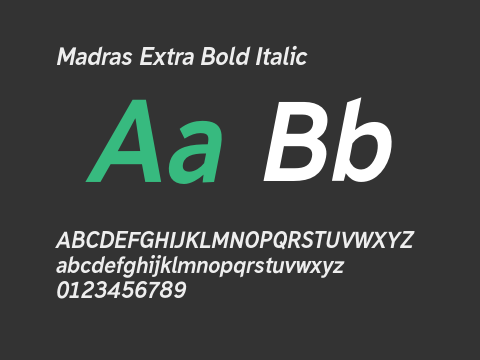 Madras Extra Bold Italic