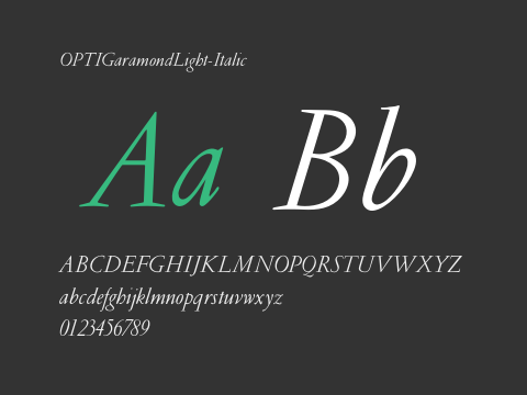 OPTIGaramondLight-Italic