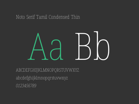 Noto Serif Tamil Condensed Thin