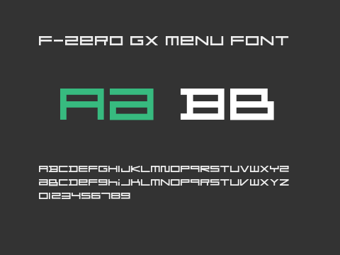 F-Zero GX Menu Font