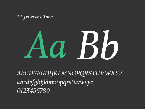 TT Jenevers Italic