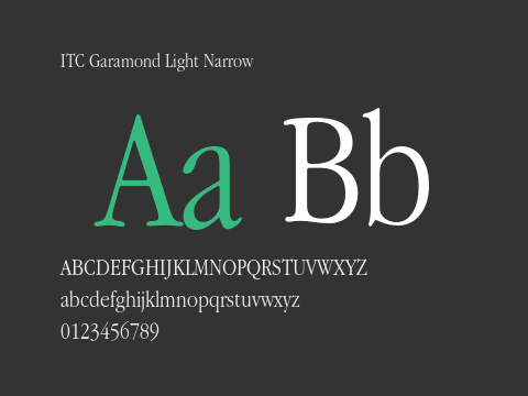 ITC Garamond Light Narrow