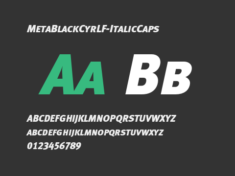 MetaBlackCyrLF-ItalicCaps