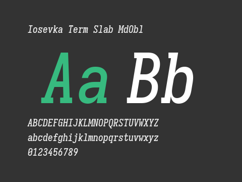 Iosevka Term Slab MdObl