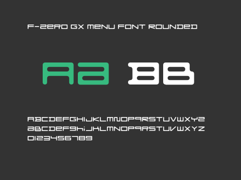 F-Zero GX Menu Font Rounded