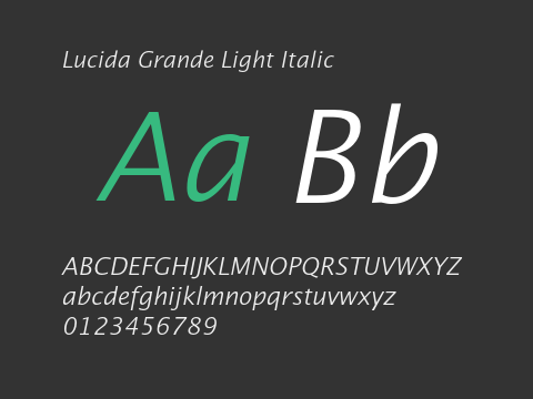 Lucida Grande Light Italic