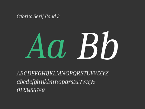 Cabrito Serif Cond 3