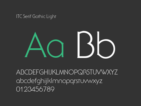 ITC Serif Gothic Light